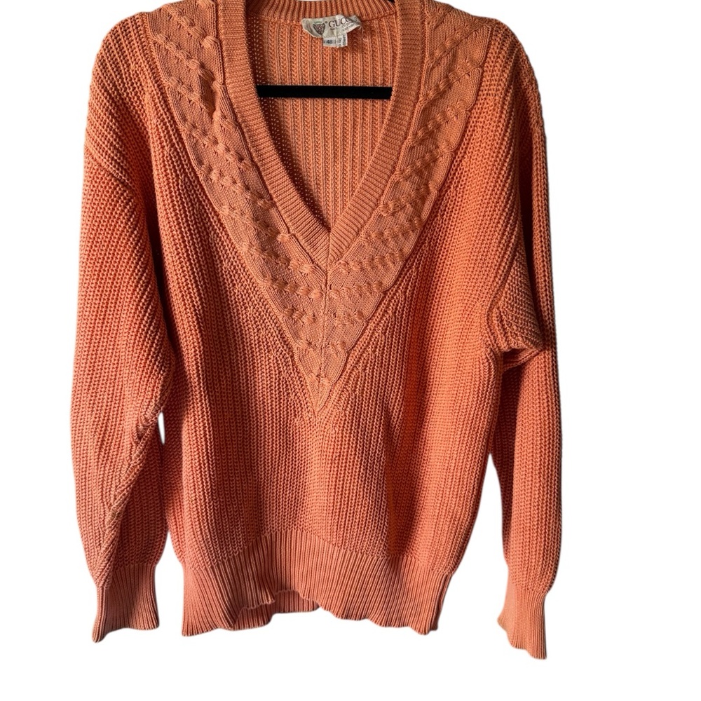 Gucci Orange V-Neck Sweater for Women